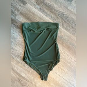 Green strapless bodysuit